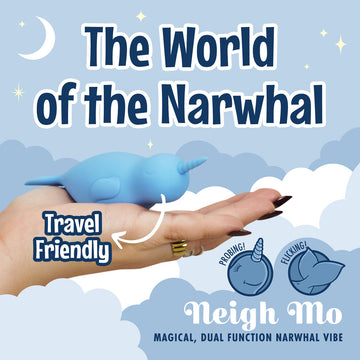 Unihorn of the Sea - Neigh Mo - The Narwhal - Blue USB Rechargeable Dual Motor Stimulator