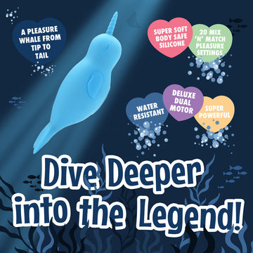 Unihorn of the Sea - Neigh Mo - The Narwhal - Blue USB Rechargeable Dual Motor Stimulator