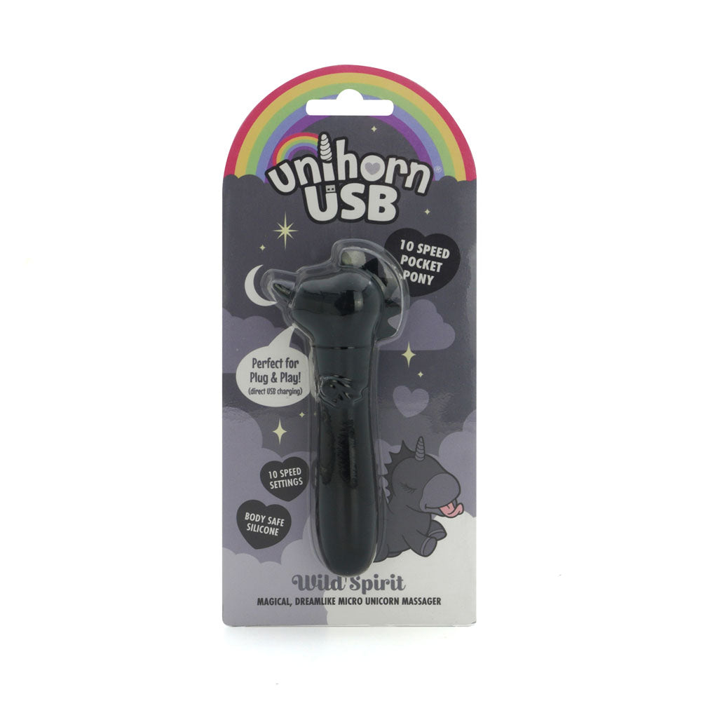 Unihorn - USB Bullet - Wild Spirit - Black Vibrating Bullet