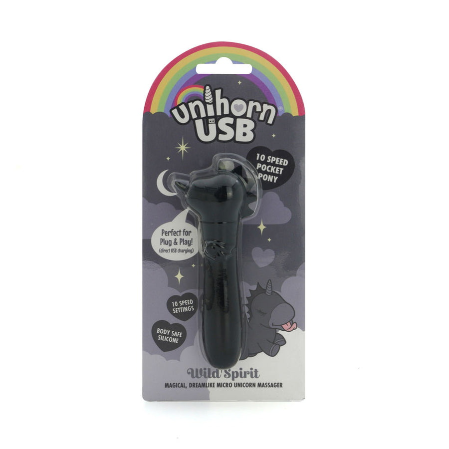 Unihorn - USB Bullet - Wild Spirit - Black USB Rechargeable Vibrating Bullet