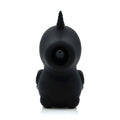 Black silicone product with a pointed feature on a white background