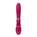 VIVE Ena - Pink - Pink 25 cm USB Rechargeable Thrusting Vibrator with Air Wave Stimulator