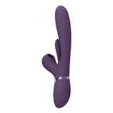 VIVE Ena - Purple - Purple 25 cm USB Rechargeable Thrusting Vibrator with Air Wave Stimulator - Image 7