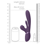 VIVE Ena - Purple - Purple 25 cm USB Rechargeable Thrusting Vibrator with Air Wave Stimulator - Image 8