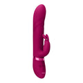 Pink handheld electronic device on a white background