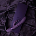 Purple electronic device with 'VIVE' branding on a textured purple fabric background