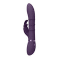 Purple toy with a hand-like design on a white background