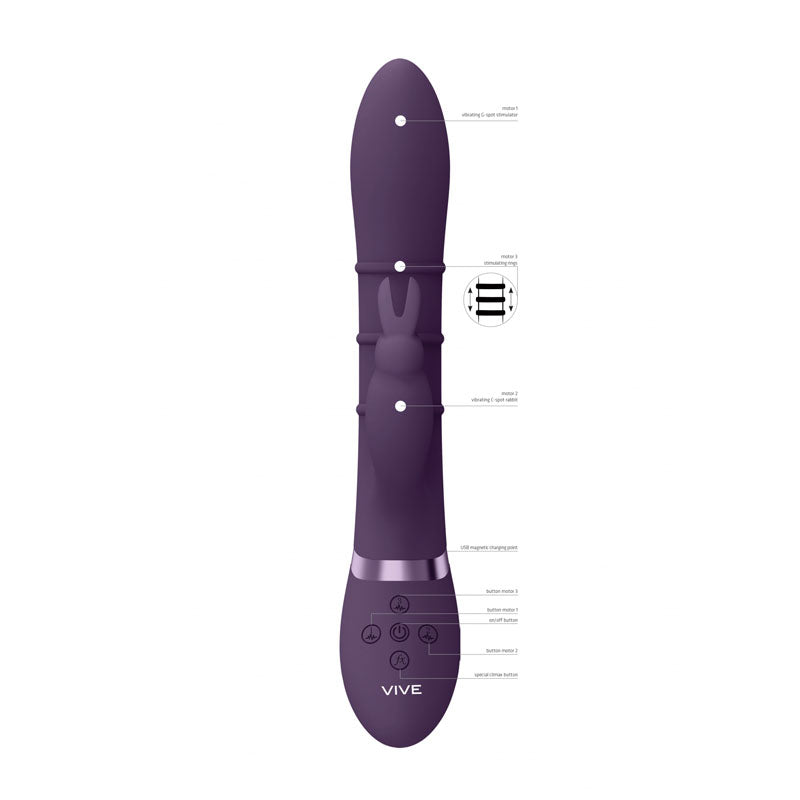 Purple electronic device with control panel on a white background