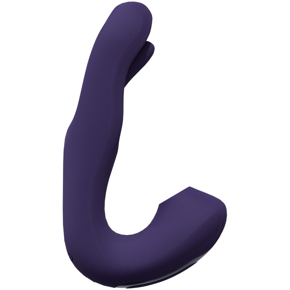 Purple curved object on a white background