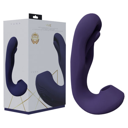 Purple neck pillow with packaging on a white background
