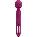 VIVE Kiku - Pink - Pink 25.2 cm USB Rechargeable Dual End Massage Wand with Flapping Tip - Image 4