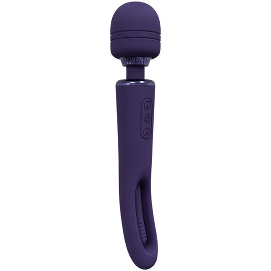 VIVE Kiku Purple 25.2 cm USB Rechargeable Massage Wand with Flapping Tip