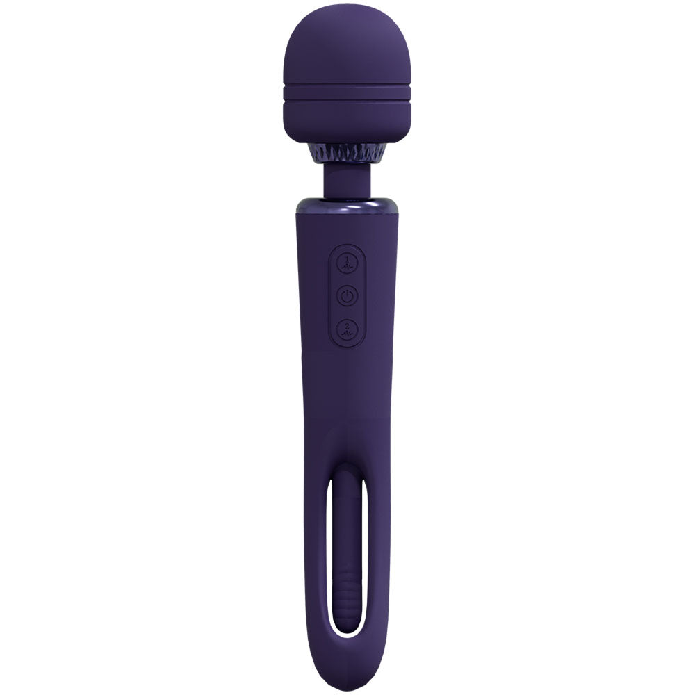 VIVE Kiku 25.2 cm USB Rechargeable Massage Wand with Flapping Tip