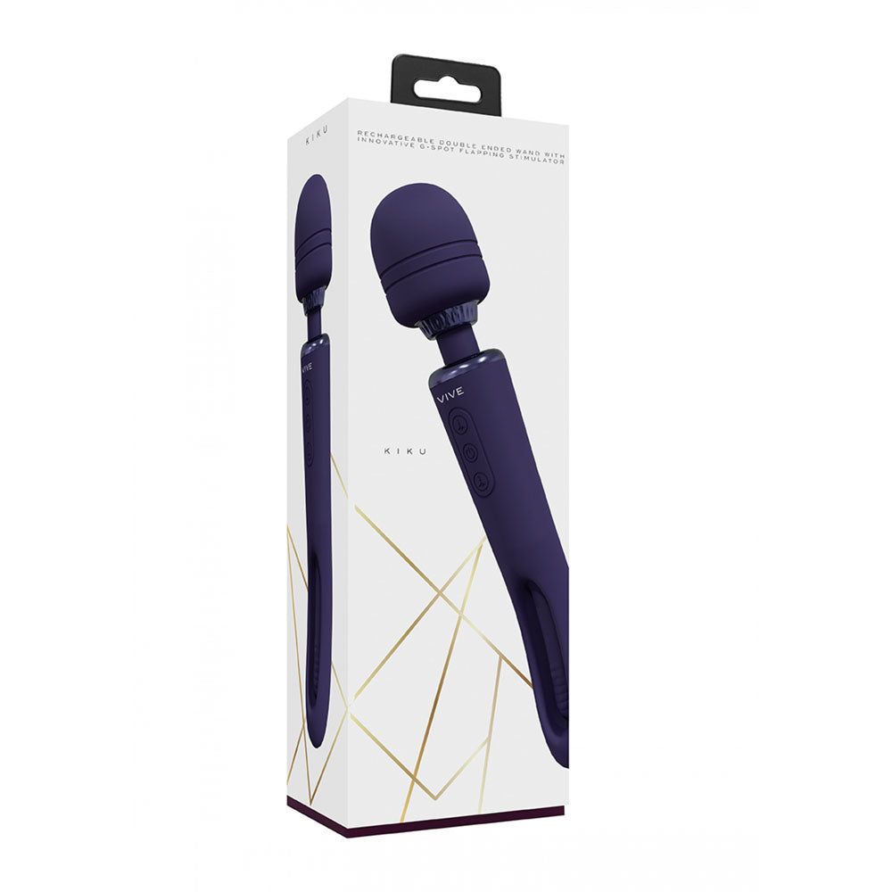 VIVE Kiku 25.2 cm USB Rechargeable Massage Wand with Flapping Tip