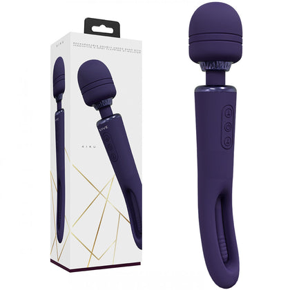 VIVE Kiku Purple 25.2 cm USB Rechargeable Massage Wand with Flapping Tip