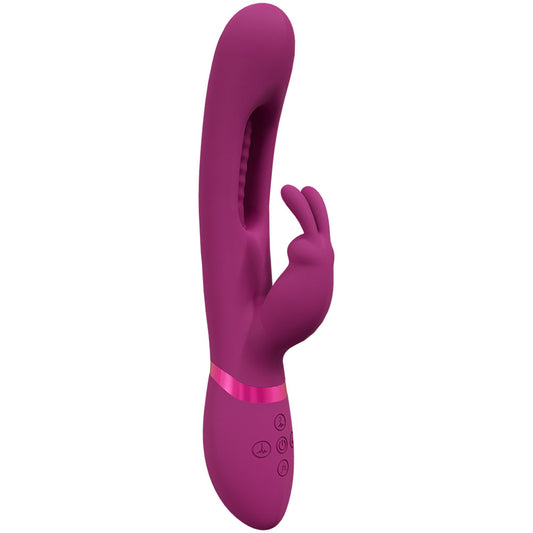 Purple silicone toy with digital display on a white background