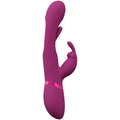 Purple silicone wand with a pink band on a white background