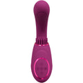 Purple electronic device with control buttons on a white background