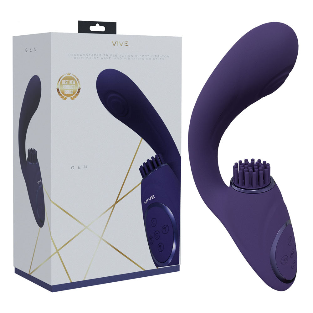 VIVE Gen USB Rechargeable Triple Motor Vibrator - Purple