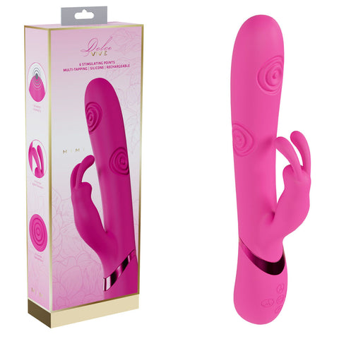 VIVE Mimi - Pink - Pink 25 cm USB Rechargeable Vibrating & Tapping Rabbit Vibrator - Image 1