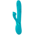 Turquoise plastic tool with a white background