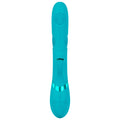 Turquoise electronic device on a white background