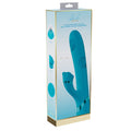 Blue electronic device in packaging on a white background