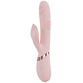 Pink electronic device with a spiral design on a white background