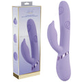 Purple silicone wand with packaging on a white background