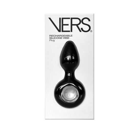 VERS Rechargeable Silicone Plug Vibe - Black 12.5 cm