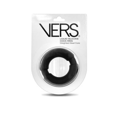 VERS Liquid Silicone Weighted Steel Core C-Ring - Black Cock Ring