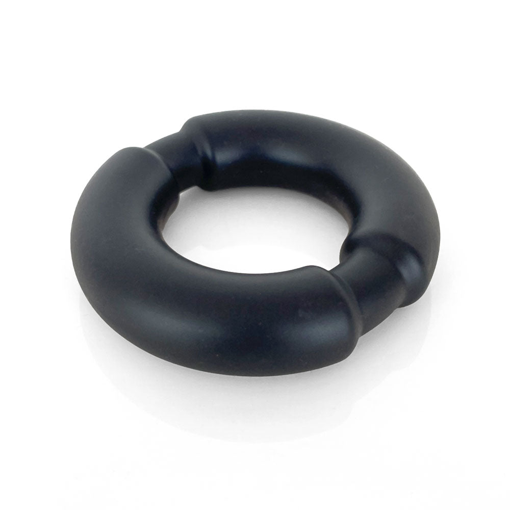 VERS Liquid Silicone Weighted Steel Core C-Ring - Black Cock Ring