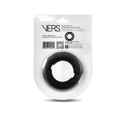 VERS Liquid Silicone Weighted Steel Core C-Ring - Black Cock Ring
