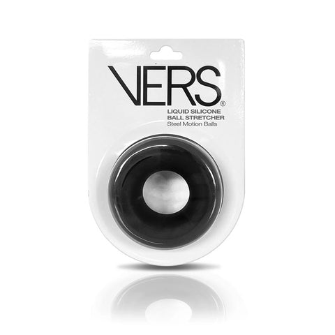 VERS Liquid Silicone Steel Motion Ball Stretcher - Black Ball Stretcher Ring with Steel Motion Balls - Image 1