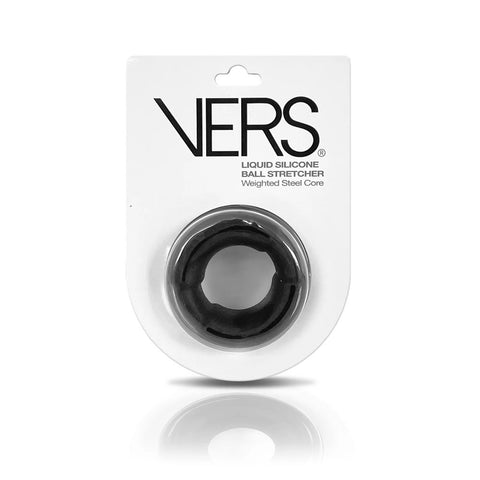 VERS Liquid Silicone Weight Steel Core Ball Stretcher - Black Ball Stretcher Ring with Steel Core - Image 1