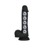 VERS Liquid Silicone Suction Dildo - Black 20 cm Dong with Internal Steel Balls - Image 3
