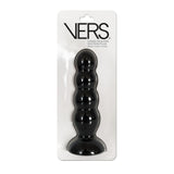 VERS Liquid Silicone Suction Plug - Black 16.5 cm Butt Plug with Internal Steel Balls - Image 1