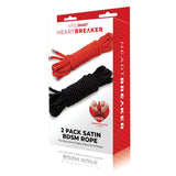 WhipSmart Heartbreaker 2 Pack Satin BDSM Rope - Black & Red Ropes - Set of 2 - Image 1
