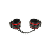 WhipSmart Heartbreaker Deluxe Buckle Love Cuffs - Black/Red Restraints - Image 2