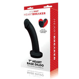 WhipSmart Heartbreaker 7'' Heart Base Dildo - Black 17.8 cm Dong with Heart Shaped Base - Image 1