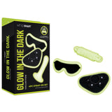 WhipSmart Glow In The Dark 4pc Strap-On Set - Glow in Dark 15.2 cm Strap-On with Eye Mask & Rope - Image 1
