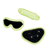 WhipSmart Glow In The Dark 4pc Strap-On Set - Glow in Dark 15.2 cm Strap-On with Eye Mask & Rope - Image 2