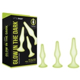 WhipSmart Glow In The Dark 3pc Anal Training Kit - Glow In Dark Butt Plugs - Set of 3 Sizes - Image 1