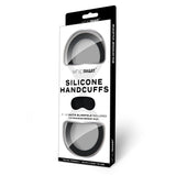 WhipSmart Silicone Handcuffs - Black - Black Restraint with Bonus Blindfold - Image 3
