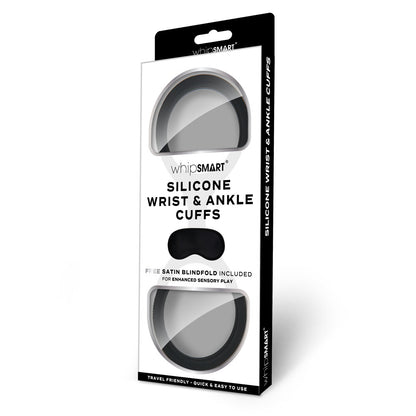 WhipSmart Silicone Wrist & Ankle Cuffs - Black Restraints