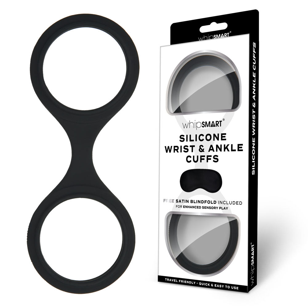 WhipSmart Silicone Wrist & Ankle Cuffs - Black Restraints