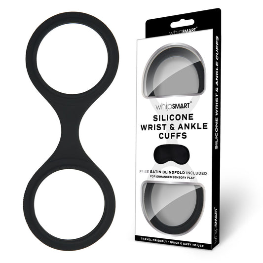 WhipSmart Silicone Wrist & Ankle Cuffs - Black Restraints