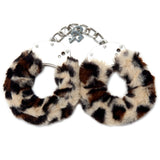 WhipSmart Classic Furry Cuffs - Leopard - Leopard Furry Restraints with Bonus Eye Mask - Image 2