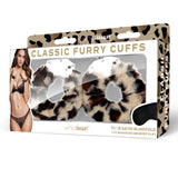 WhipSmart Classic Furry Cuffs - Leopard - Leopard Furry Restraints with Bonus Eye Mask - Image 3