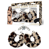 WhipSmart Classic Furry Cuffs - Leopard - Leopard Furry Restraints with Bonus Eye Mask - Image 1